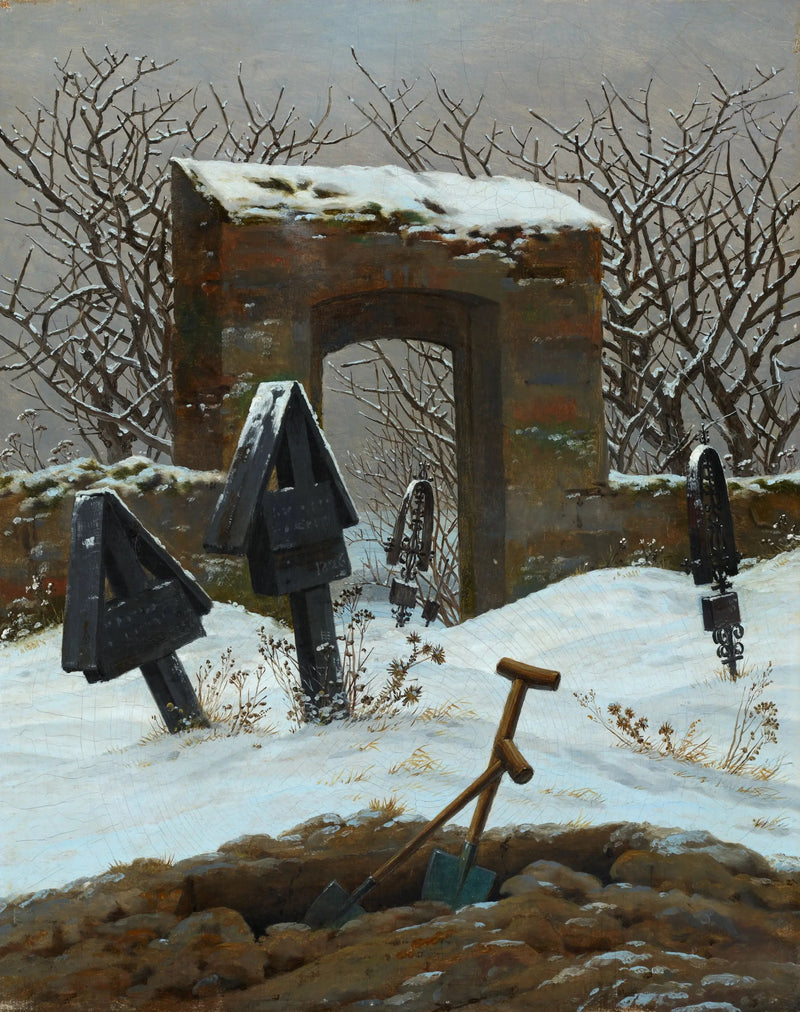 Hautausmaa lumessa - Caspar David Friedrich
