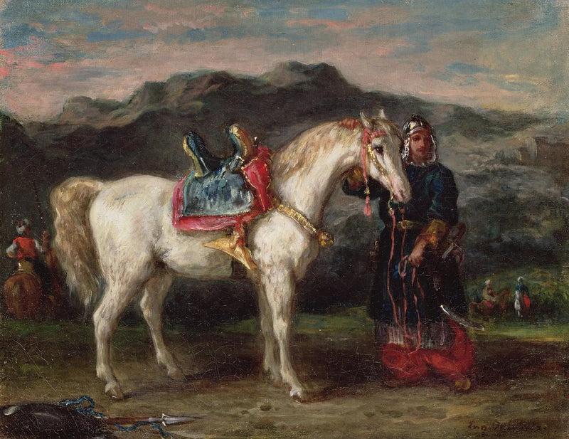 Circassialainen vuokralainen hevosen morsiamen poika - Eugène Delacroix