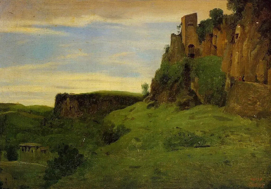 Civita Castellana. valmistettu kallioiden huipulla - Jean-Baptiste Camille Corot