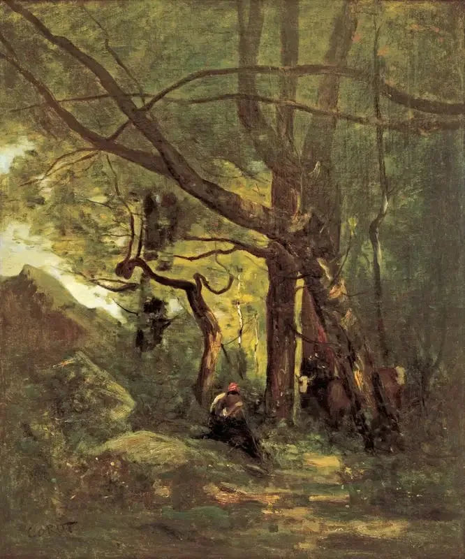 Metsäinen aukio - Jean-Baptiste Camille Corot