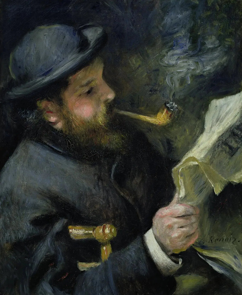 Claude Monet lukemassa - Pierre-Auguste Renoir