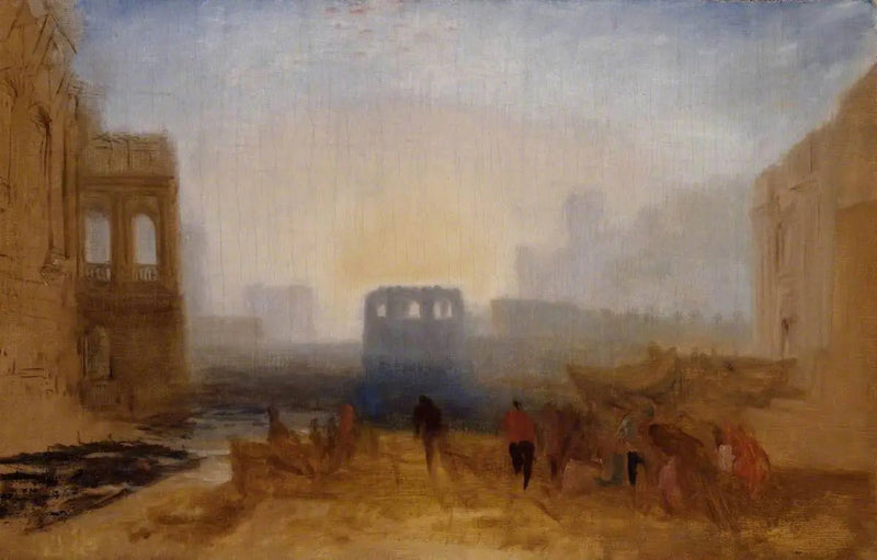 Claudian Satama Näkymä: Opetus 'Dido Ohjaamassa Laivaston Varustamista' - J. M. W. Turner