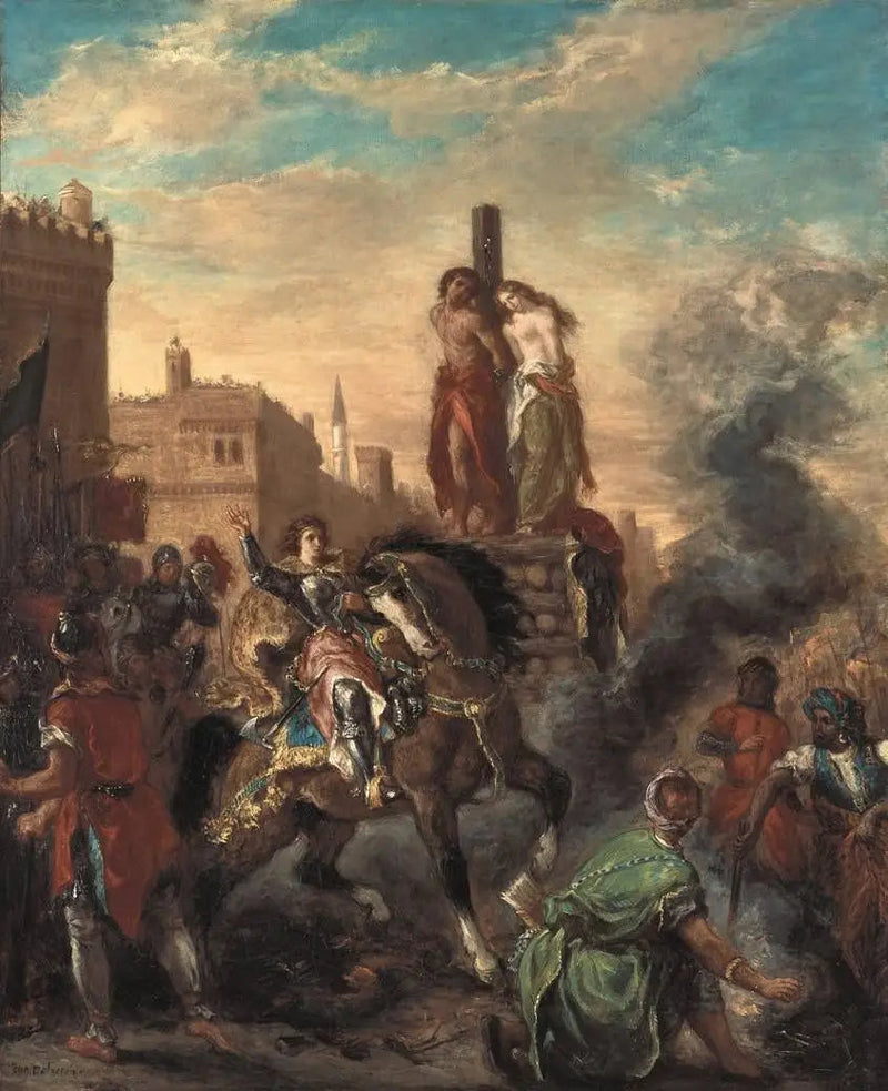 Clorinda pelastaa Olindon ja Sophronian - Eugène Delacroix