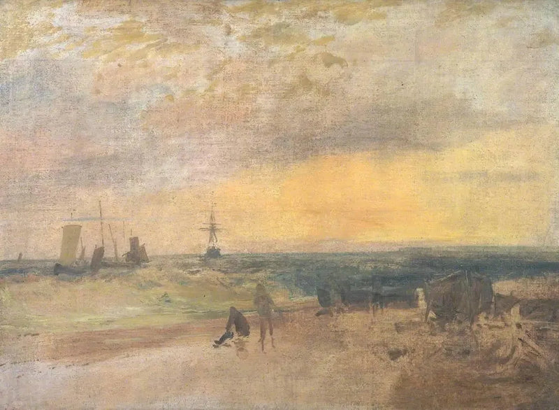 Rannikkonäky kalastajien ja veneiden kanssa - J. M. W. Turner