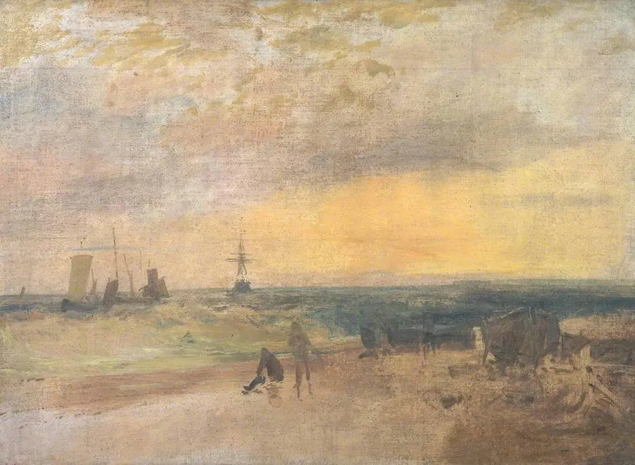 Rannikkonäky kalastajien ja veneiden kanssa - J. M. W. Turner