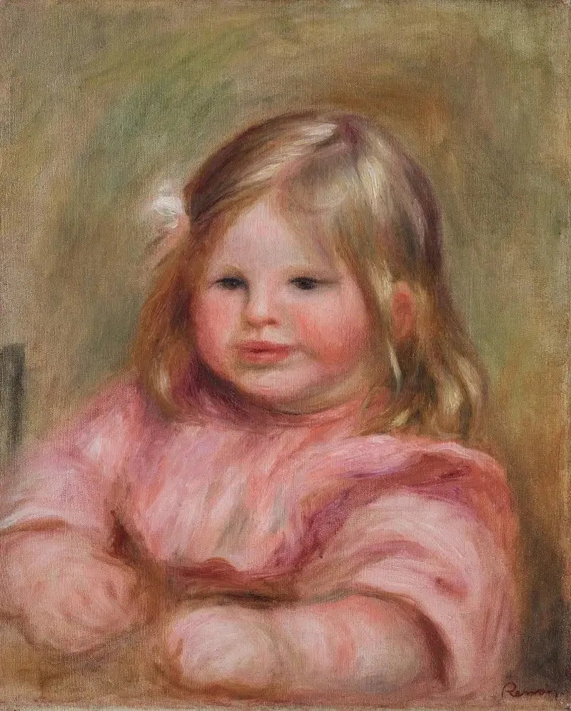 Coco vaaleanpunaisella taustalla - Pierre-Auguste Renoir