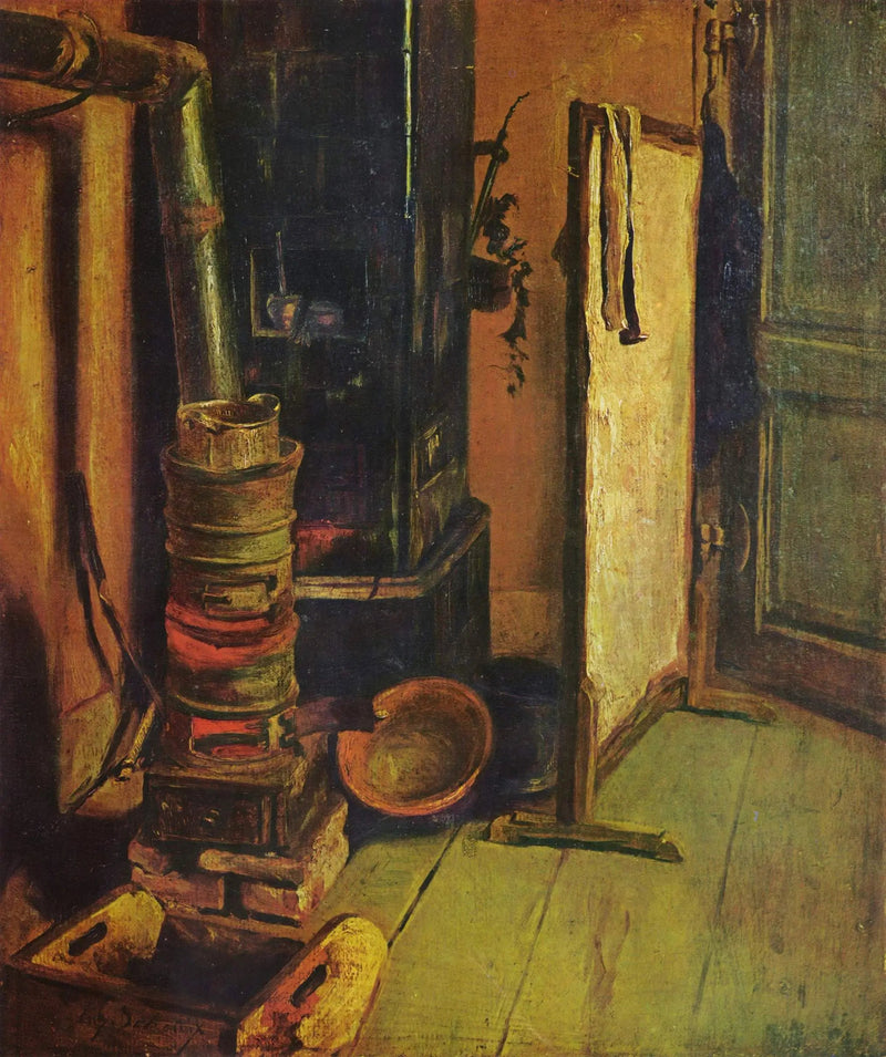 Työpajan nurkka. Uuni - Eugène Delacroix