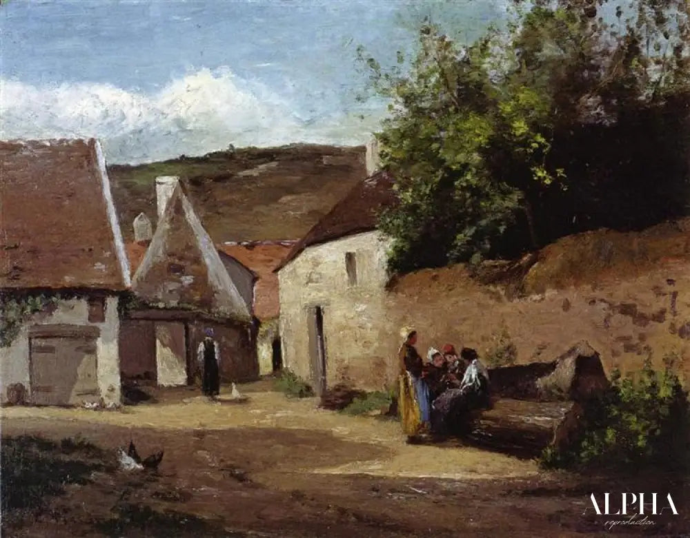 Coin de rue dans le village - Camille Pissarro - Reproductions de tableaux et peintures haut de gamme