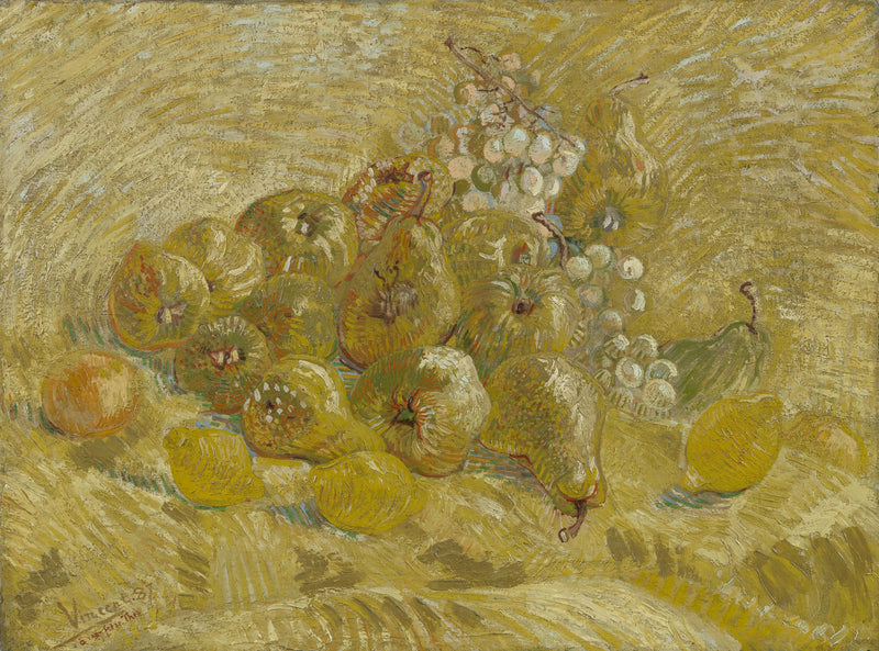 Kvittenit, sitruunat, päärynät ja viinirypäleet - Vincent van Gogh