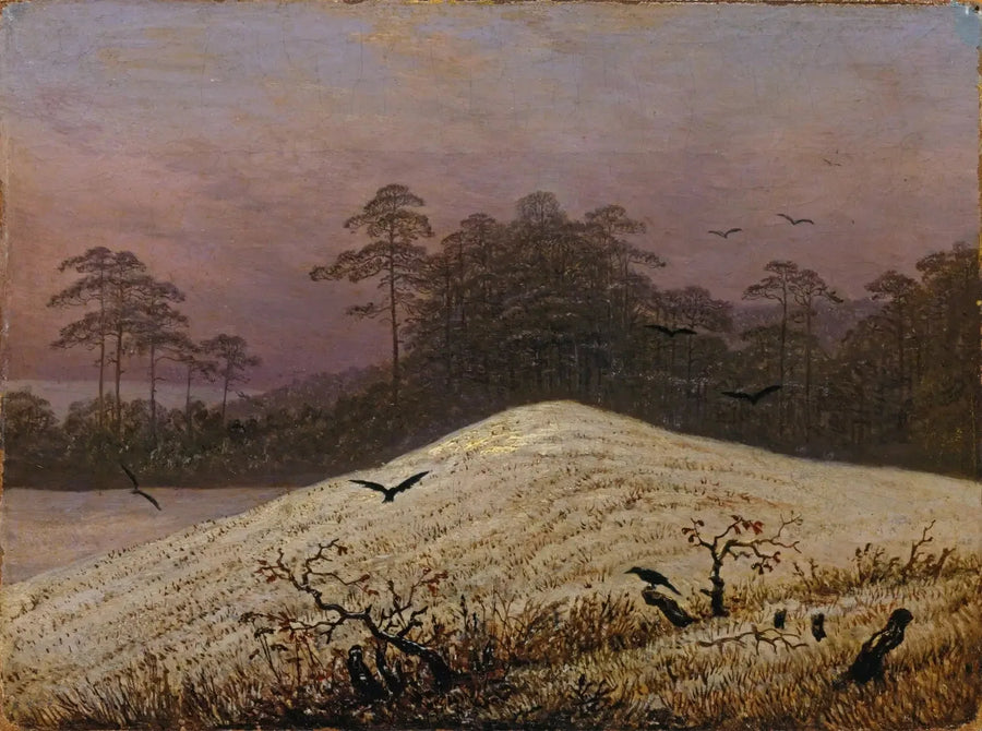 luminen kukkula korppien kanssa - Caspar David Friedrich