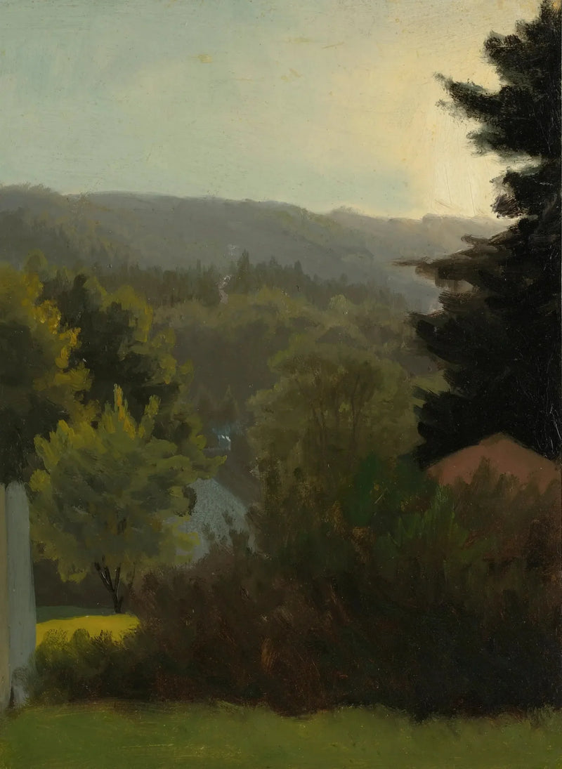 Metsäinen mäntymaisema - Albert Bierstadt
