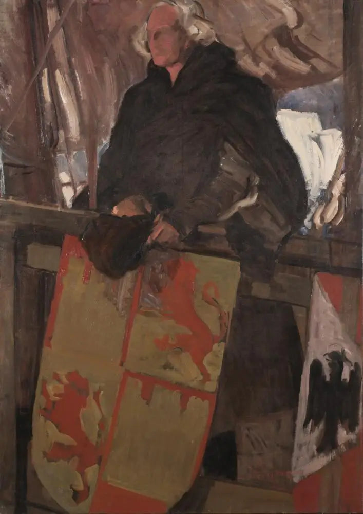 Kolumbuksen lähtö Palosista (heraldisten symbolien kanssa) - Joaquín Sorolla