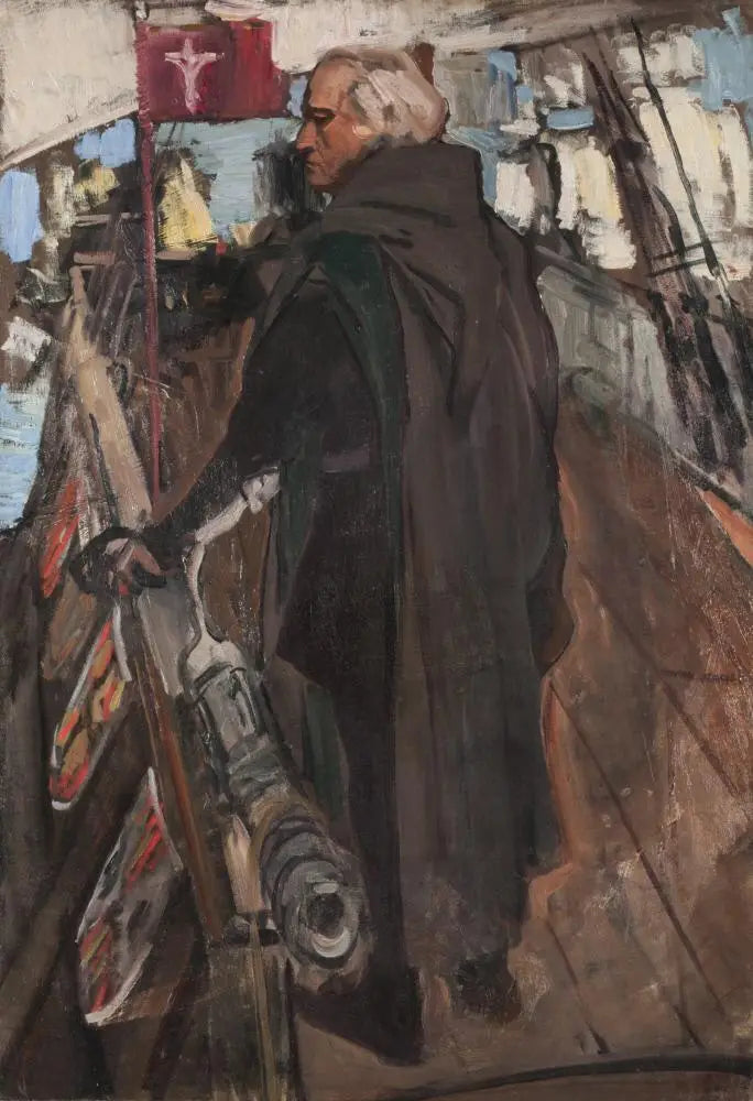Kolumbuksen lähtö Palosista (selkä menos, Falconetin kanssa) - Joaquín Sorolla