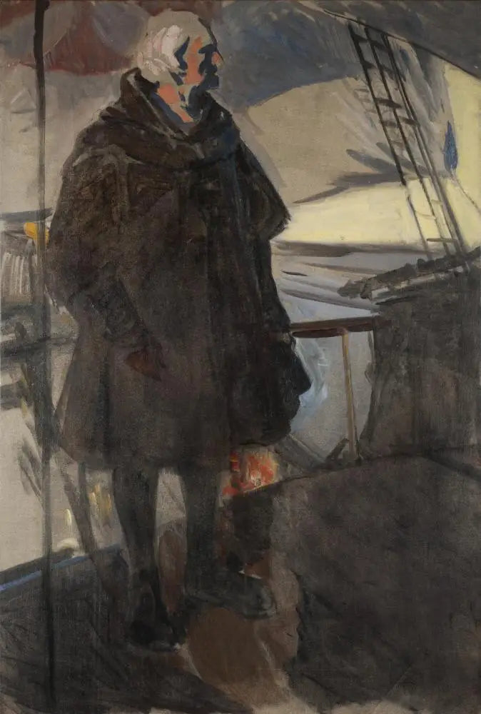 Kolumbuksen lähtö Palosista (profiili oikealla, kasvot perään) - Joaquín Sorolla