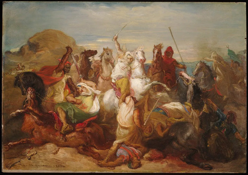 Arabiratsastajien taistelu - Théodore Chassériau