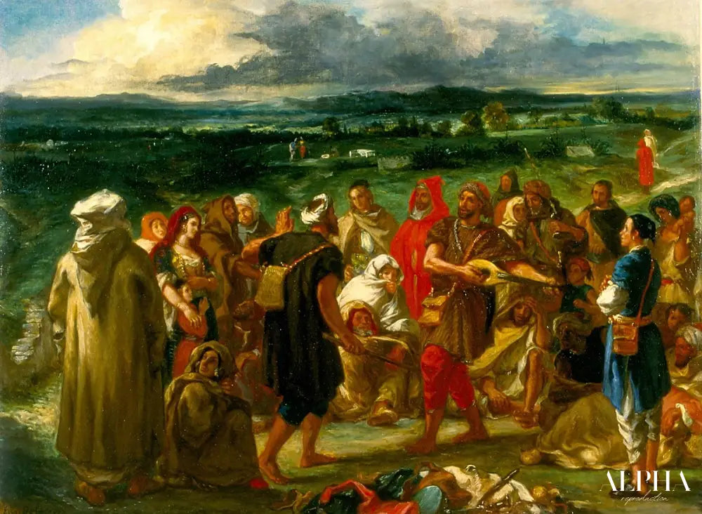 Comédiens ou bouffons arabes - Eugène Delacroix - Reproductions de tableaux et peintures haut de gamme