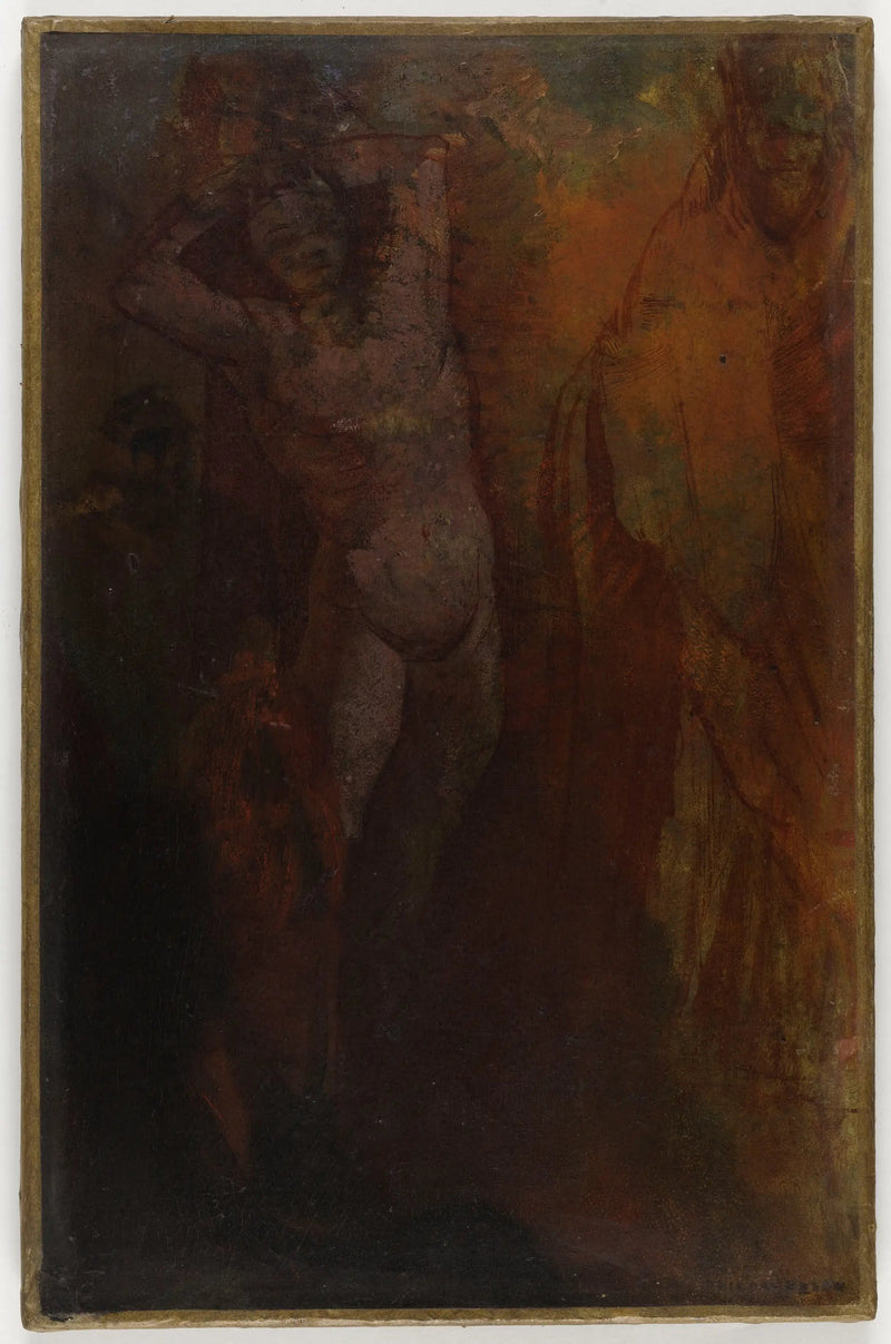 Kolmen hahmon koostumus (Lävistys?) - Odilon Redon