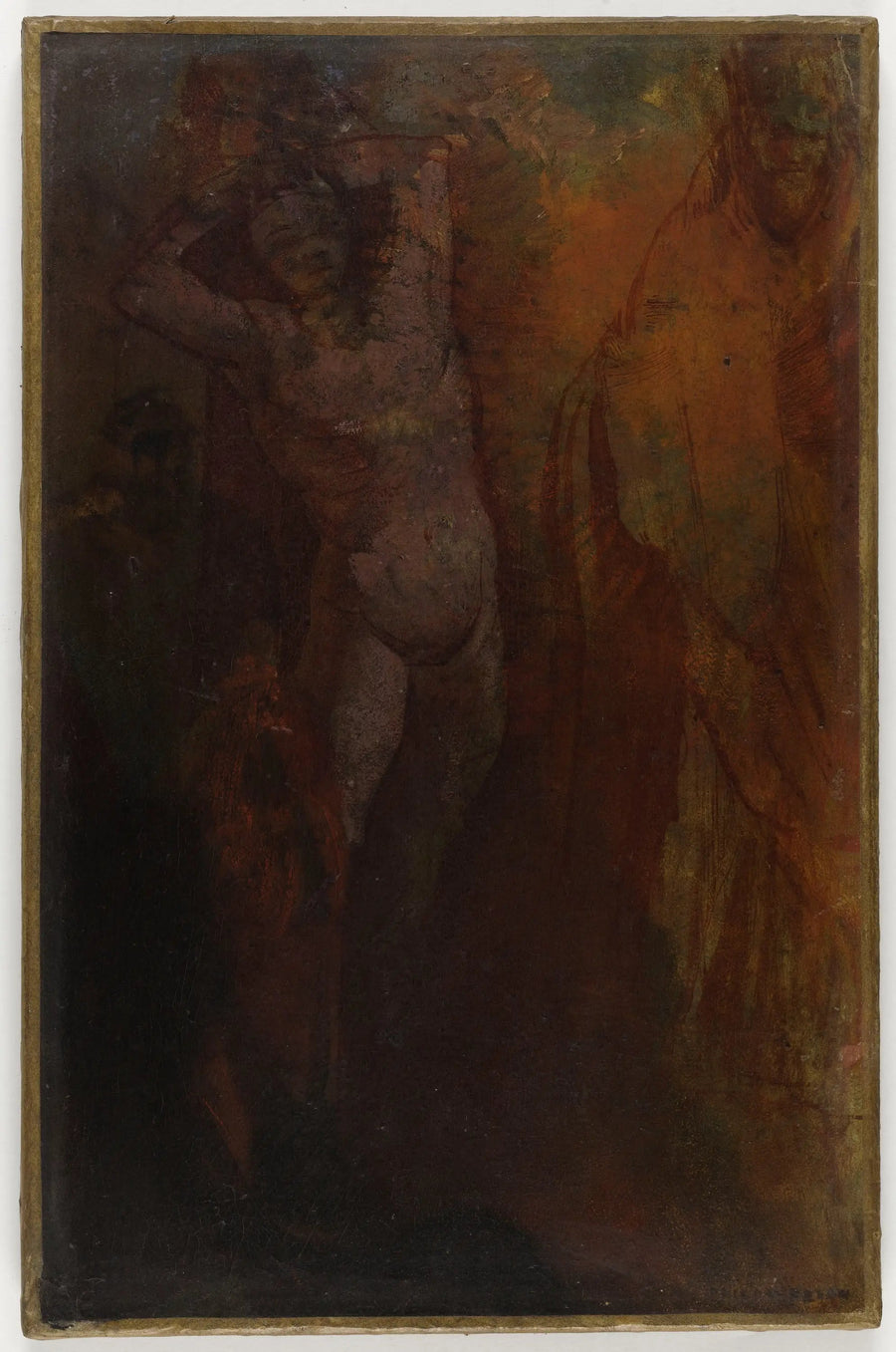 Kolmen hahmon koostumus (Lävistys?) - Odilon Redon