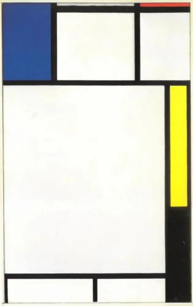 Koostumus sinisestä, punaisesta, keltaisesta ja mustasta - Piet Mondrian