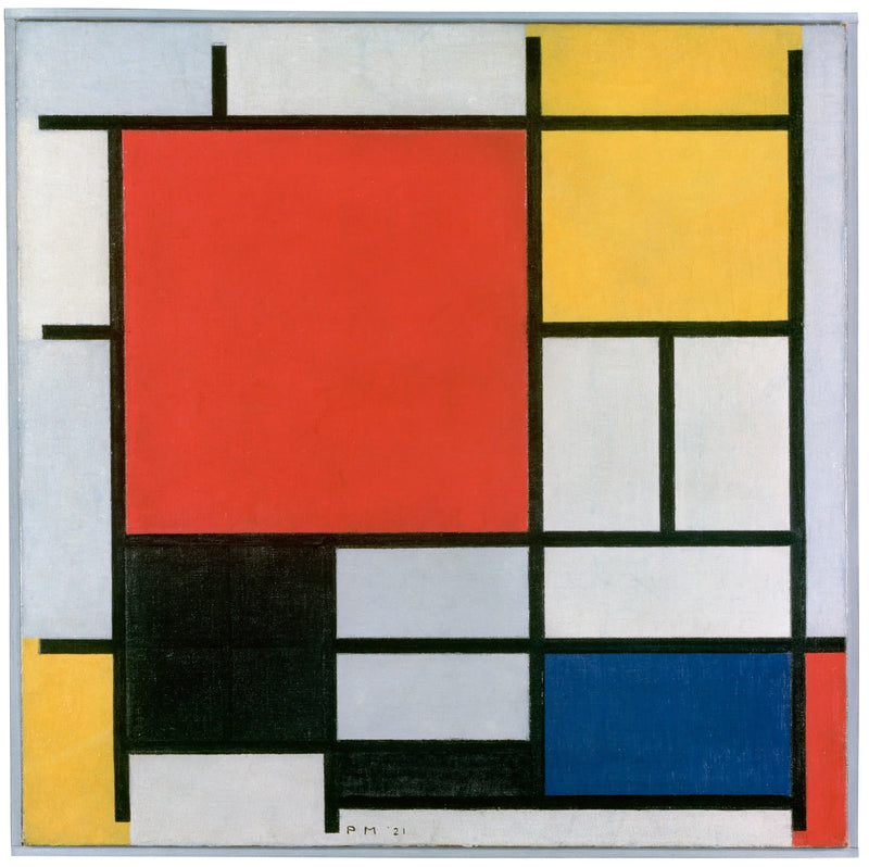 Suuri punainen, keltainen, musta, harmaa ja sininen - Piet Mondrian