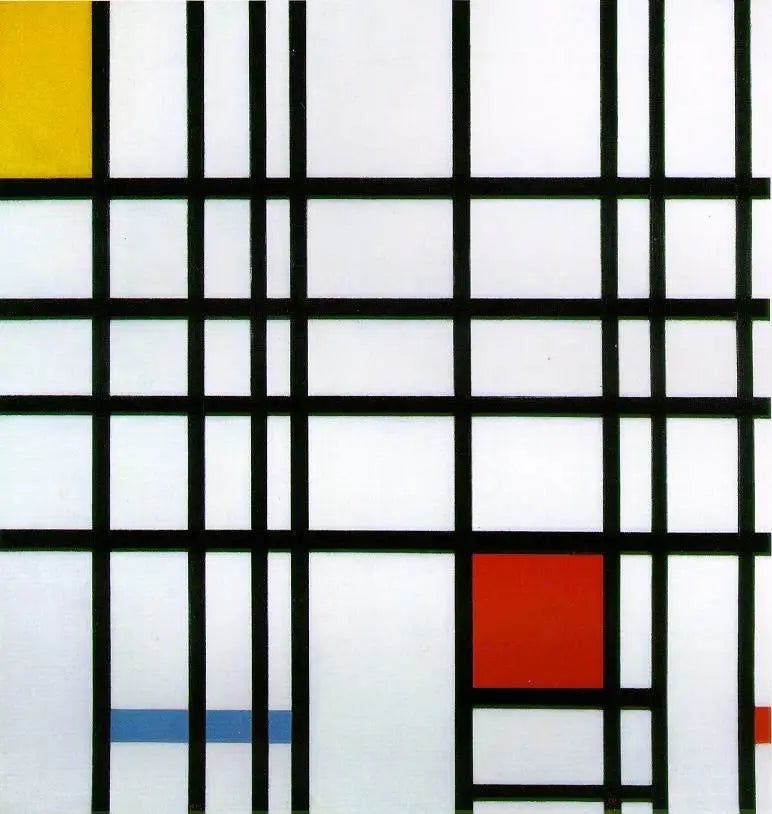 Koostumus keltaisesta, sinisestä ja punaisesta - Piet Mondrian