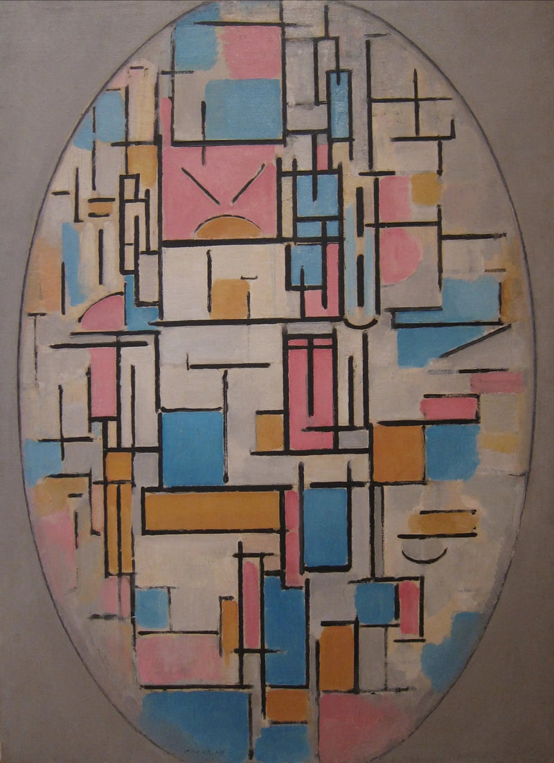 Ovale koostumus värisuunnitelmalla 1 - Piet Mondrian