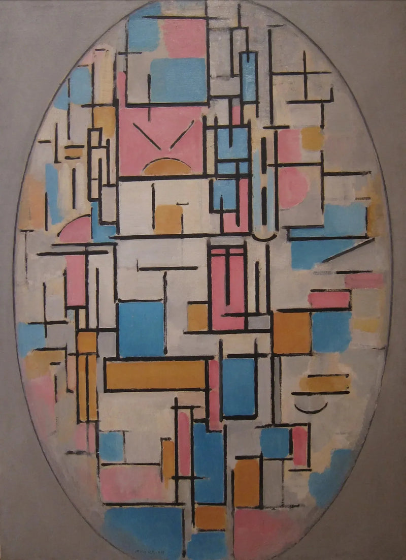 Ovale koostumus värisuunnitelmalla 1 - Piet Mondrian