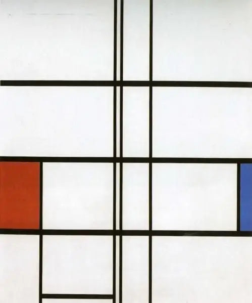 Valkoinen, punainen ja sininen kompositio - Piet Mondrian