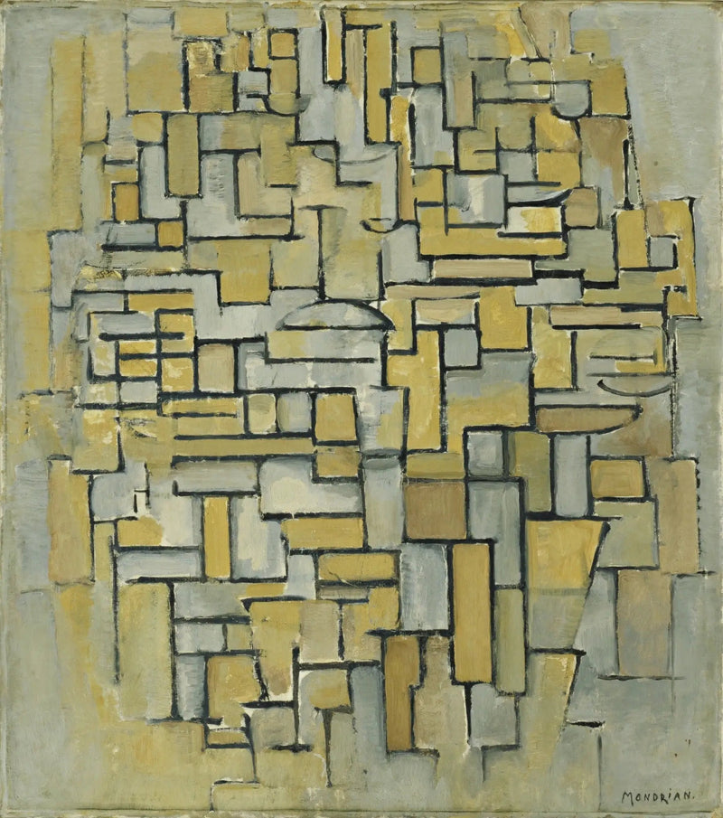 Ruskea ja harmaa kompositio - Piet Mondrian