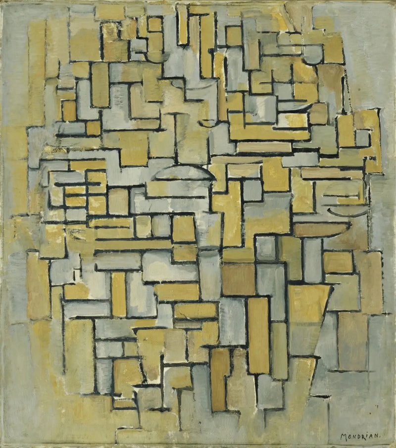 Ruskea ja harmaa kompositio - Piet Mondrian
