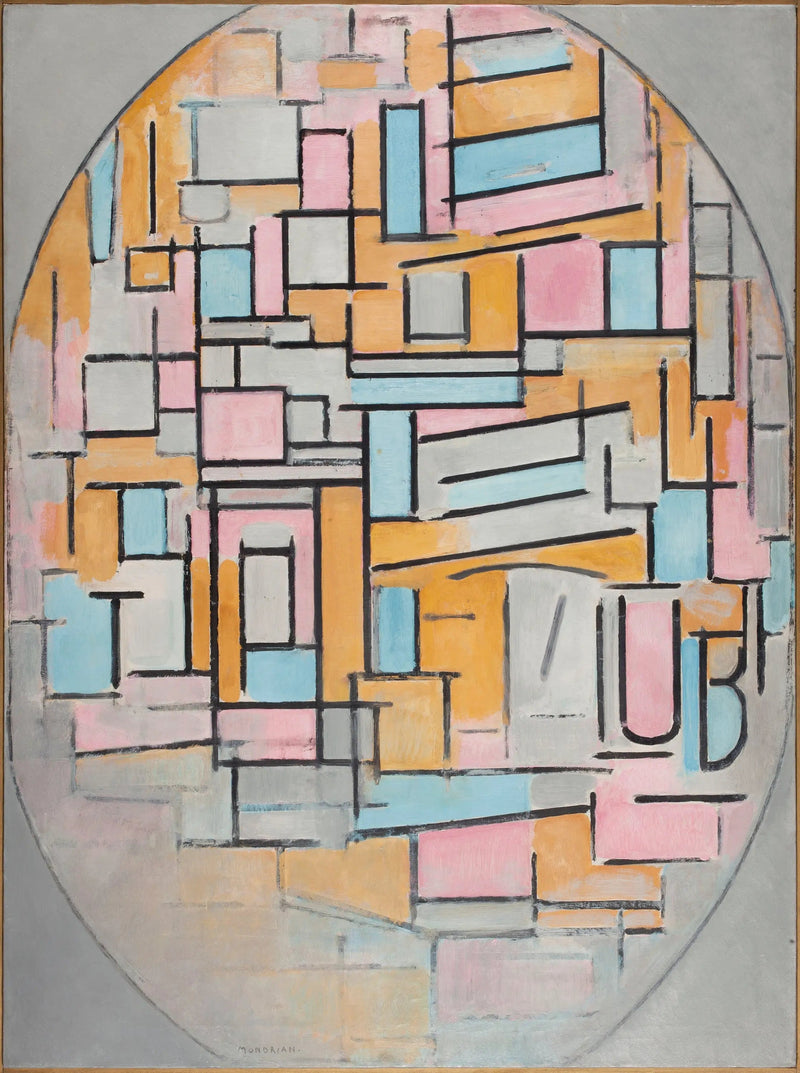 Soikea kompositio väripaneeleilla 2 - Piet Mondrian