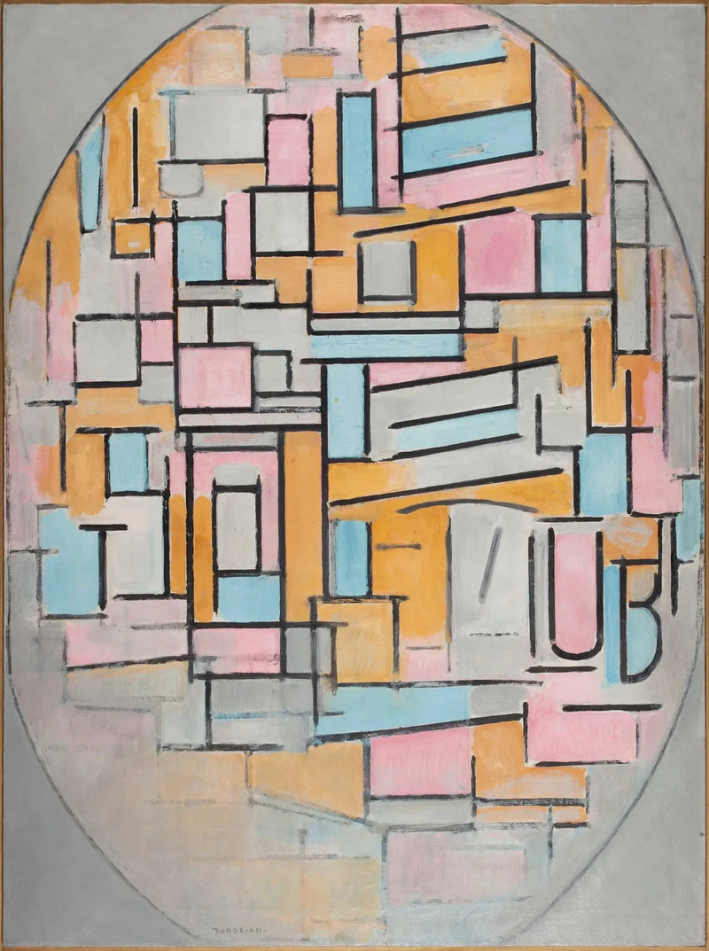 Soikea kompositio väripaneeleilla 2 - Piet Mondrian