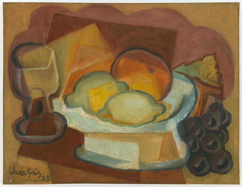 Kompottilautanen ja lasi (Still life with lemons) - Juan Gris