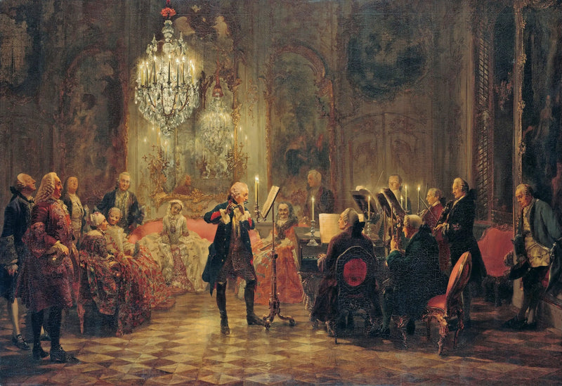 Frédéric Suuren huilu- ja klarinettikonsertti Sanssoucin - Adolph von Menzel