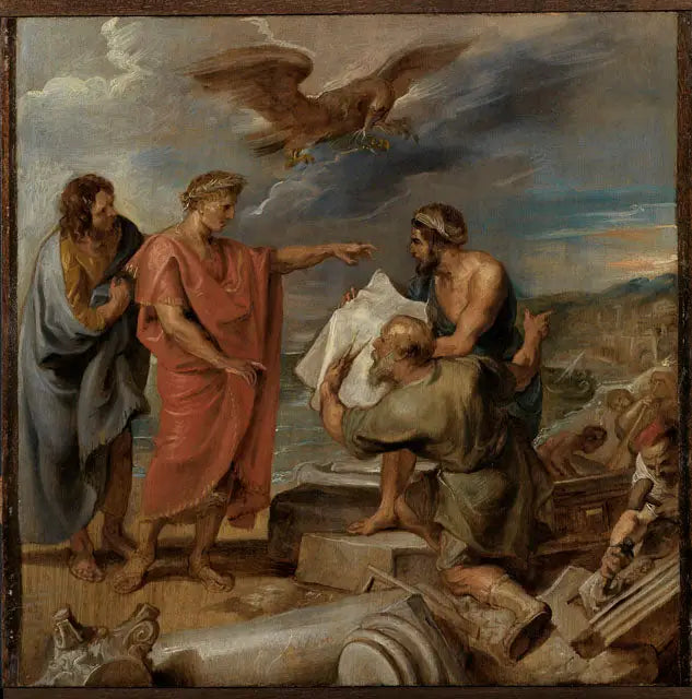 Constantin johtaa Konstantinopolin rakentamista - Peter Paul Rubens