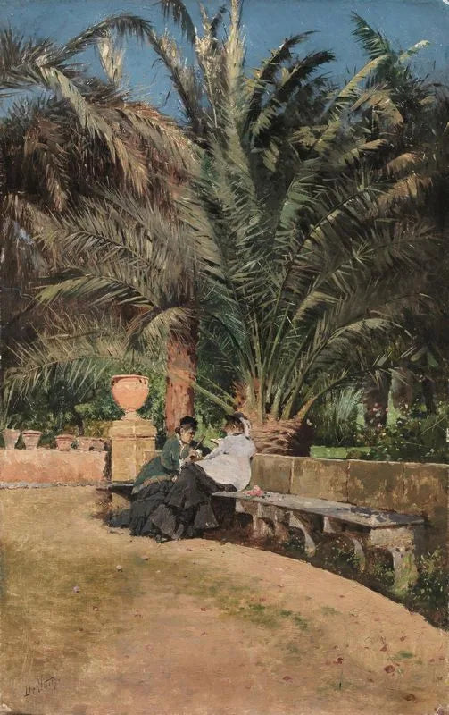 Keskustelu puutarhassa - Giuseppe De Nittis