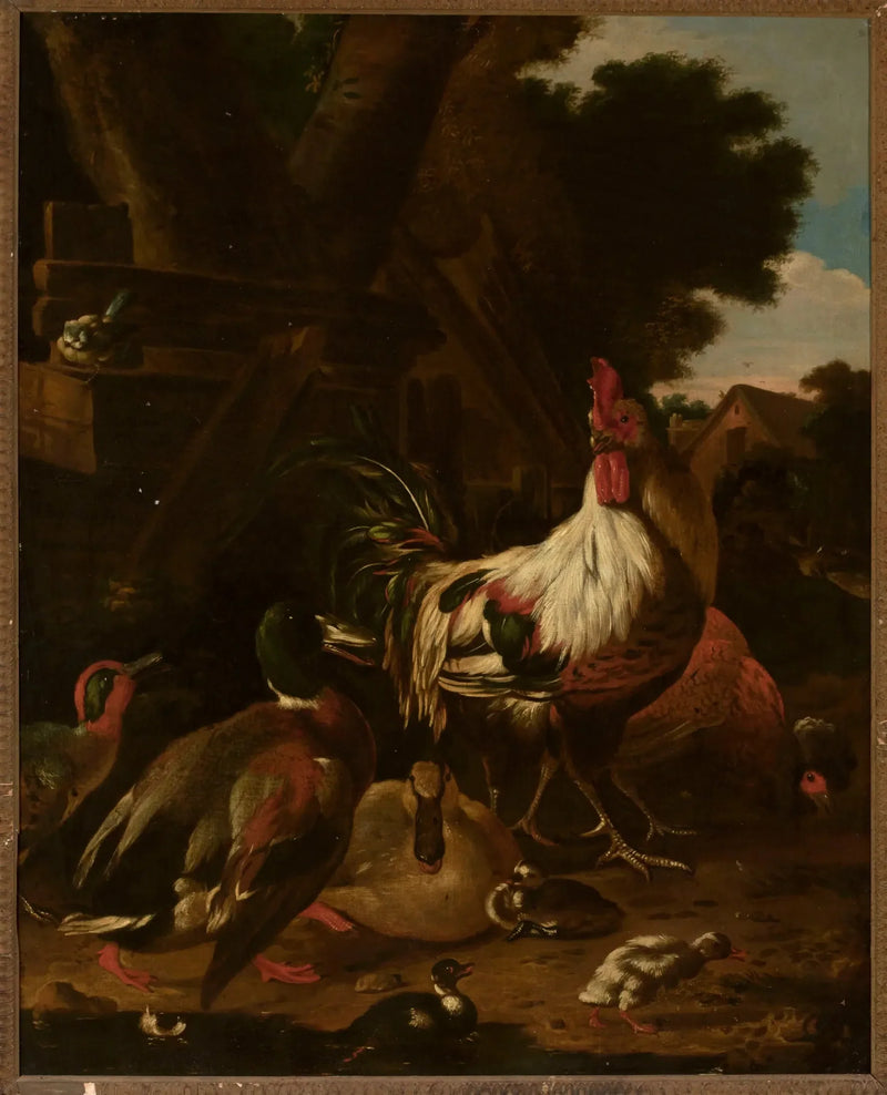 Kukko ja ankka - Melchior de Hondecoeter