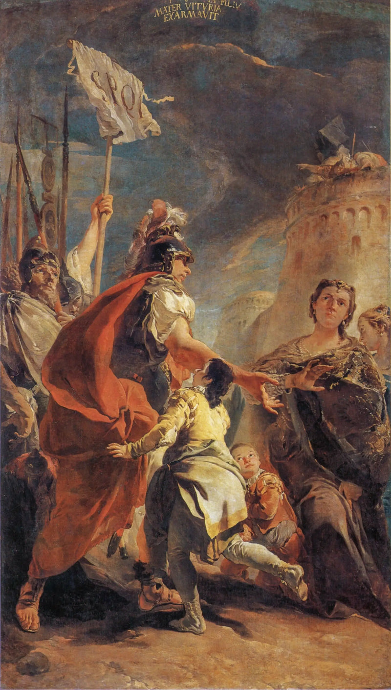 Coriolan seinillä Roomassa - Giovanni Battista Tiepolo