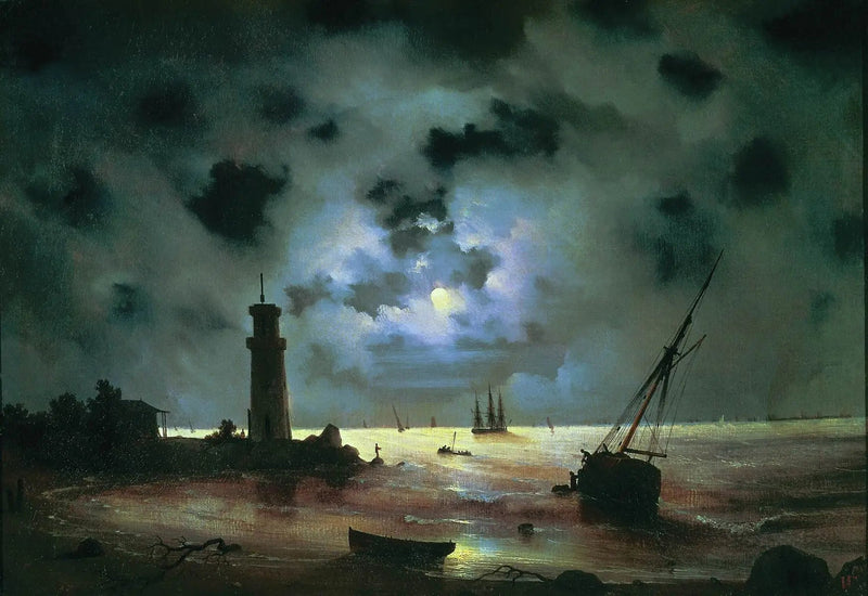 Yön ranta. Lähellä majakkaa - Ivan Aïvazovski
