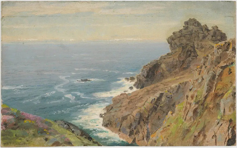 Ranta lähellä Boscastlea, Cornwall - William Trost Richards