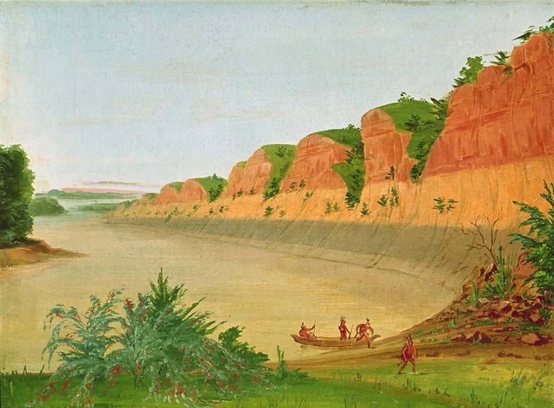 Eteläranta Buffalo-saarella, jossa näkyvät Buffalo-lahtet etualalla - George Catlin