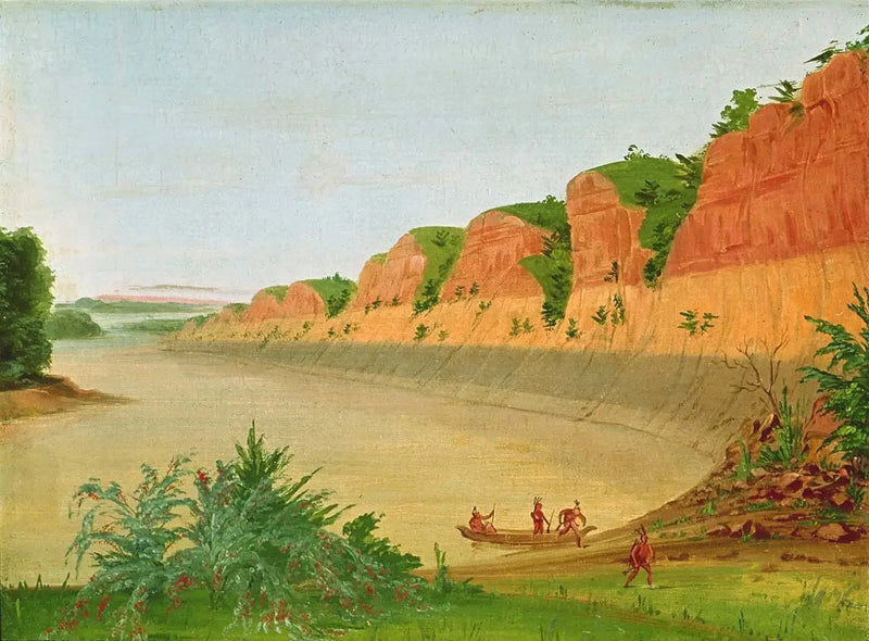 Eteläranta Buffalo-saarella, jossa näkyvät Buffalo-lahtet etualalla - George Catlin