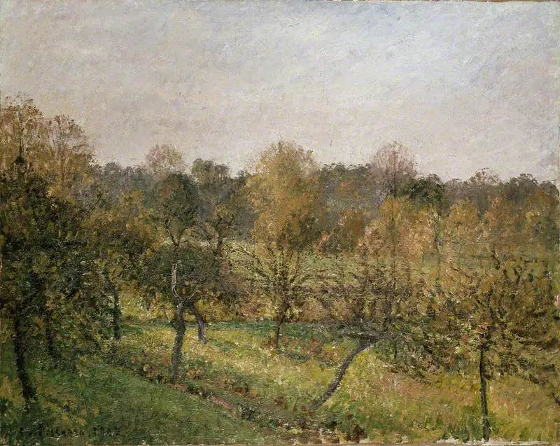 Auringonlasku Éragny-sur-Eptessä, syksy - Camille Pissarro