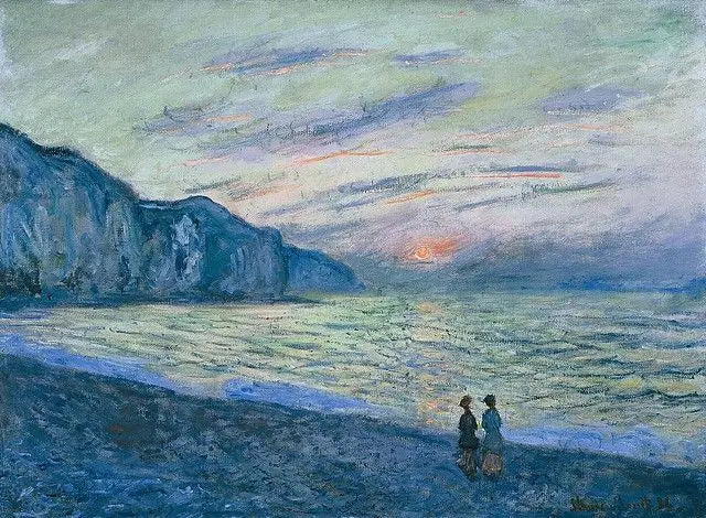 Auringonlasku Pourvillessä - Claude Monet