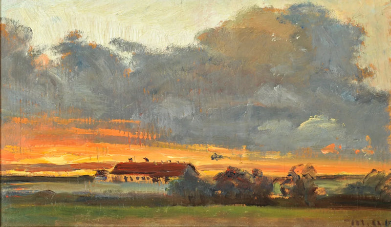 Auringonlasku Skagenissa näköalalla Rytter Särenin maatilalle. - Michael Peter Ancher