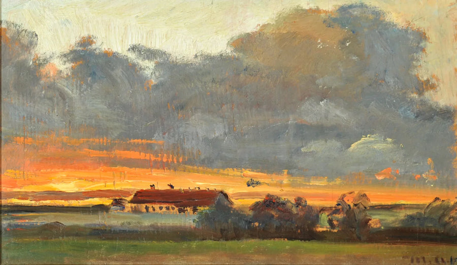 Auringonlasku Skagenissa näköalalla Rytter Särenin maatilalle. - Michael Peter Ancher
