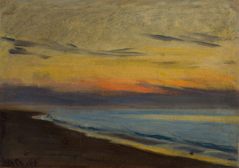 Auringonlasku Skagenissa - Michael Peter Ancher