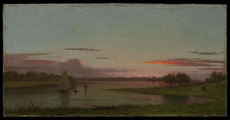 Auringonlasku, Black Rock, Connecticut - Martin Johnson Heade
