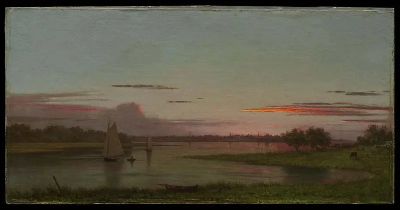Auringonlasku, Black Rock, Connecticut - Martin Johnson Heade