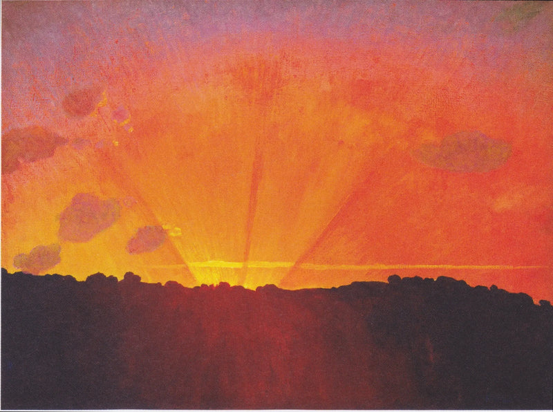 Auringonlasku, oranssi taivas - Félix Vallotton